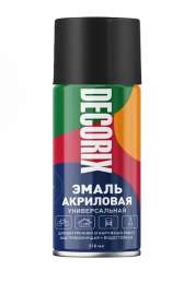 Краска аэрозольная акриловая Decorix черная матовая  210мл