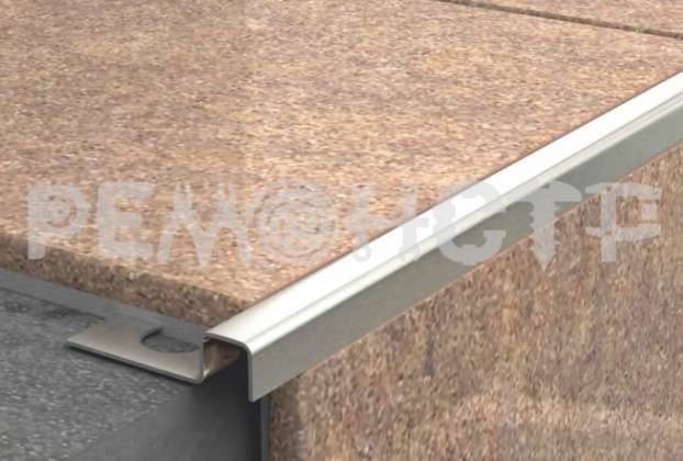 Угловой защитный профиль для плитки ПК11НС, ПК11НСП из нержавеющей стали