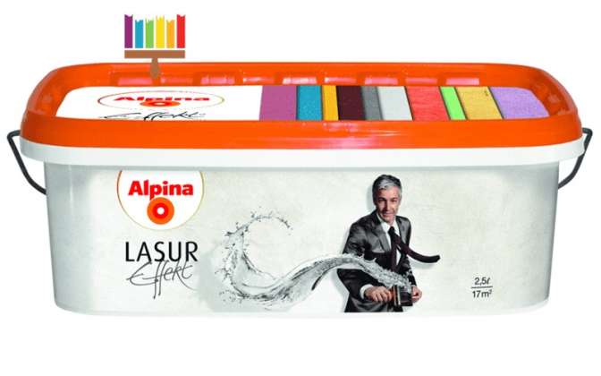 Декоративное покрытие Alpina Effekt Lasur Silber серебро с перламутром 2,5л 