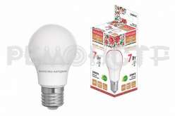 Лампа светодиодная НЛ-LED-A55-7 Вт-230 В-3000 К–E27  55x98мм Народная